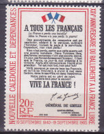 Colonies Francaises Nouvelle Calédonie N° 326 25e Anniversaire De L Appel Du 18 Juin 1965 Neuf ** - Neufs
