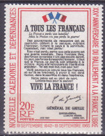 Colonies Francaises Nouvelle Calédonie N° 326 25e Anniversaire De L Appel Du 18 Juin 1965 Neuf ** - Neufs