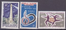 Colonies Francaises Nouvelle Calédonie N° 327/329 Centenaire + Jeux Sportifs + Unesco 1965/66 Neuf ** - Neufs