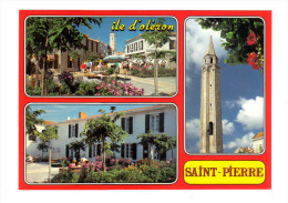 Ile D´Oleron: Saint Pierre, Place De L'Hotel De Ville Et Clocher De L'Eglise, La Mairie, La Lanterne Des Morts (15-3516) - Saint-Pierre-d'Oleron