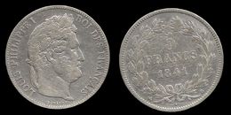 LOUIS - PHILIPPE I . 5 FRANCS . 1841 B . ( ROUEN ). - 5 Francs
