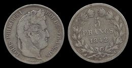 LOUIS - PHILIPPE I . 5 FRANCS . 1842 K . ( BORDEAUX ). - 5 Francs