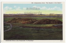 Independence Rock & Sweetwater River, Scenic Wyoming C1930s WY Postcard [8716] - Altri & Non Classificati