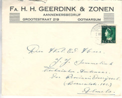 1940 Firma- Envelop Van OOTMARSUM Naar Almelo - Covers & Documents