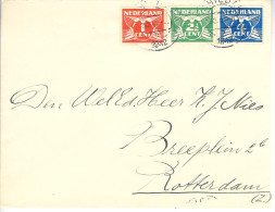 1942 Envelop Met Mengfrankering Van Schiedam Naar Rotterdam (klep Mist) - Covers & Documents