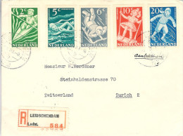 1948 Aangetekende Envelop Met Kinderzegels Van LEIDSCHENDAM Naar Zürich - Covers & Documents