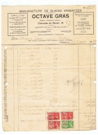 MANUFACTURE DE GLACES ARGENTEES  OCTAVE GRAS    Chaussée De Renaix , 16 ( BELGIQUE ) 16 121937 - 1900 – 1949