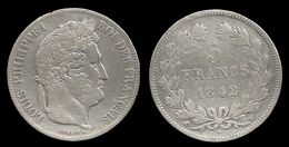 LOUIS - PHILIPPE I . 5 FRANCS . 1842 W . ( LILLE ). - 5 Francs