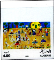 CHILDREN AT PLAYGROUND-IMPERF PROOF-ALGERIA-1991-SCARCE-MNH-A6-704 - Fairy Tales, Popular Stories & Legends