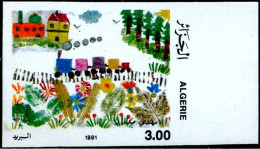 RAILWAY-CHILDREN AT PLAY-IMPERF PROOF-ALGERIA-1991-SCARCE-MNH-A6-704 - Fairy Tales, Popular Stories & Legends