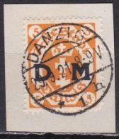 Danzig 1921 Dienstmarken Mit Aufdruck D M Auf 5 Pf. Orange Auf Briefteil Michel D 1 Gestempelt - Servizio