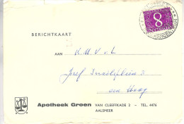 1964  Berichtkaart Van Aalsmeer Met Reclame Handstempel Van Aalsmeer Naar Den Haag (enkele Kreukjes - Cartas & Documentos