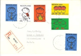 1969 Kinderzegls DICK BRUNA Oop Aangetekende Brief Van DE BILT Naar Berlin - Lettres & Documents
