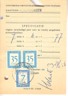 1958 Specificatieformulier Met Portzegel 7 Cent En Paartje 35 Cent - Lettres & Documents