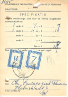 1958 Specificatieformulier Met Portzegel  7 Cent  En 11 Cent - Covers & Documents