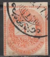 HUNGARY 1874 Newspaper Stamp - Numeral -  1k. - Orange   FU - Giornali