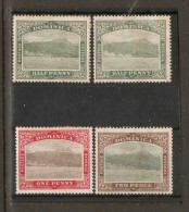 DOMINICA 1903 - 1907 SET TO 2d SG 27, 27a, 28, 29 MOUNTED MINT Cat £49+ - Dominique (...-1978)