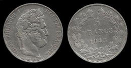 LOUIS - PHILIPPE I . 5 FRANCS . 1845 W . ( LILLE ). - 5 Francs