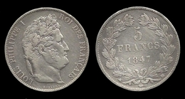 LOUIS - PHILIPPE I . 5 FRANCS . 1847 BB . ( STRASBOURG ). - 5 Francs