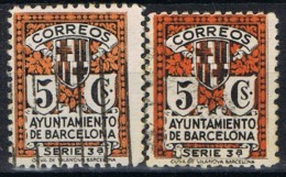 Dos Sellos Recargo Ayuntamiento Barcelona, Variedad Tamaño Y Color. Num 11-11a º - Barcelona