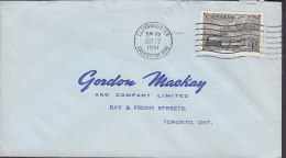 Canada  LLOYDMINSTER Saskatchewan 1951 Cover Lettre GORDON MACKAY Toronyo Ont. Train Zug Stamp - Cartas & Documentos