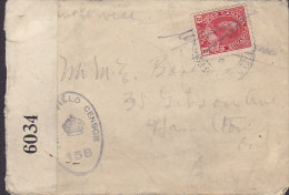 Canada ACTIVE SERVICE 191? Cover Lettre HAMILTON Ont. OPENED BY CENSOR "6034" Label Censure (2 Scans) - Storia Postale