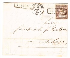 Heimat SZ Steinen Balkenstempel Im Kasten Auf 5Rp. Strubel Auf Ortsbrief 17.12.1862 Schwyz - Storia Postale