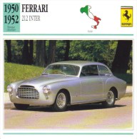 Ferrari 212 Inter Ghia Coupé  -  1950  -  Fiche Technique Automobile (Italie) - Cars