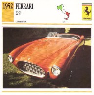 Ferrari 225S Vignale Spyder  -  1952  -  Fiche Technique Automobile (Italie) - Cars