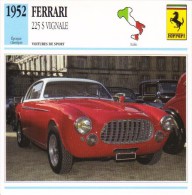 Ferrari 225S Vignale Coupé  -  1952  -  Fiche Technique Automobile (Italie) - Cars