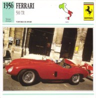 Ferrari 500TR Barchetta  (Course)  -  1956  -  Fiche Technique Automobile (Italie) - Cars