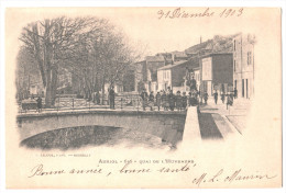 CP AURIOL 636 (13 Bouches Du Rhône) Quai De L'Huveaune Animée Enfants Ecoliers 1913 - Auriol