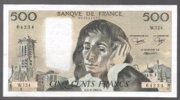 FRANCIA - FRANCE = 500 Francs 1980  P-156 - 500 F 1968-1993 ''Pascal''