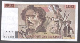 FRANCIA - FRANCE = 100 Francs 1990  P-154 - 100 F 1978-1995 ''Delacroix''