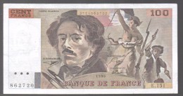 FRANCIA - FRANCE = 100 Francs 1990  P-154 - 100 F 1978-1995 ''Delacroix''