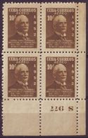 1952-196 CUBA. REPUBLICA. 1952. Ed.513. 10c. CH HERNANDEZ  BLOCK 4 No. PLATE 977. MNH - Used Stamps