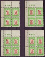 1952-203 CUBA. REPUBLICA. 1952. Ed.532. 1c. NAVIDADES CHRISTMAS No PLATE  LOT OF 4 BLOCK 4 SIN GOMA - Gebruikt