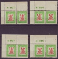 1952-206 CUBA. REPUBLICA. 1952. Ed.532. 1c. NAVIDADES CHRISTMAS No PLATE LOT OF 4 DIFF. SIN GOMA. - Used Stamps