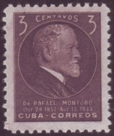 1953-130 CUBA. REPUBLICA. 1953. Ed. 555. RAFAEL MONTORO MH - Oblitérés