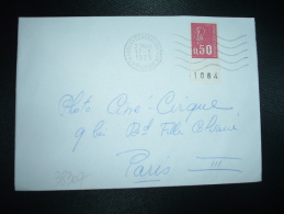 LETTRE TP MARIANNE DE BEQUET 0,50 3 BP BORD DE FEUILLE NUMERO OBL.MEC.17-3-1973 ANNECY CENTRALISATEUR (74 HAUTE-SAVOIE) - 1971-1976 Marianne Of Béquet