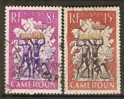 CAMEROUN  .  1954 .  Y&T N° 297 à 298  Oblitérés.  Récolte Des Bananes - Gebruikt