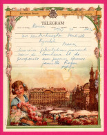 Télégramme Illustré - Royaume De Belgique - Régie Des Télégraphes Et Téléphones - Menen 1952 - SENTREIG ? - Fleurs - Telegramme