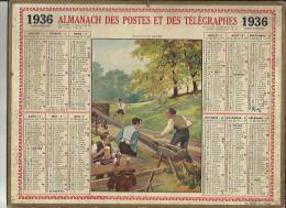 Calendrier Des Postes G-F  Des Pyrenées Orientales 66 De 1936 ( Les Joueurs De Quilles ) - - Grand Format : 1921-40