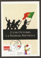 Portugal 2010 Centenaire Republique Drapeau 1910 Carte Maximum Timbre Dite Corporate Republic Centennial Flag Maxicard - Cartes-maximum (CM)