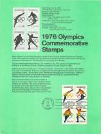 1976 Olympic Games Commemoratives Block Of 4 Different - Souvenir Sheet  Sc 1695-1699 - 1971-1980