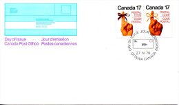 CANADA. N°701-2 De 1979 Sur Enveloppe 1er Jour. Code Postal. - Codice Postale