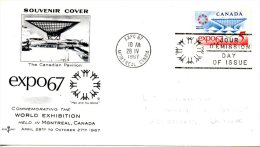 CANADA. N°390 Sur Enveloppe 1er Jour (FDC) De 1967. Expo. Internationale De Montréal. - 1967 – Montreal (Canada)