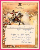 Télégramme Illustré - Royaume De Belgique - Régie Des Télégraphes Et Téléphones - Menen 1952 - CHARLES MICHEL - Cheval - Telegrammi