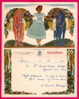 Télégramme Illustré - Royaume De Belgique - Régie Des Télégraphes Et Téléphones - Menen 1952 - JUL & NINA LEFEVRE - Telegramme