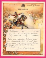 Télégramme Illustré - Royaume De Belgique - Régie Des Télégraphes Et Téléphones - Menen 1952 - CHARLES MICHEL - Cheval - Telegramas